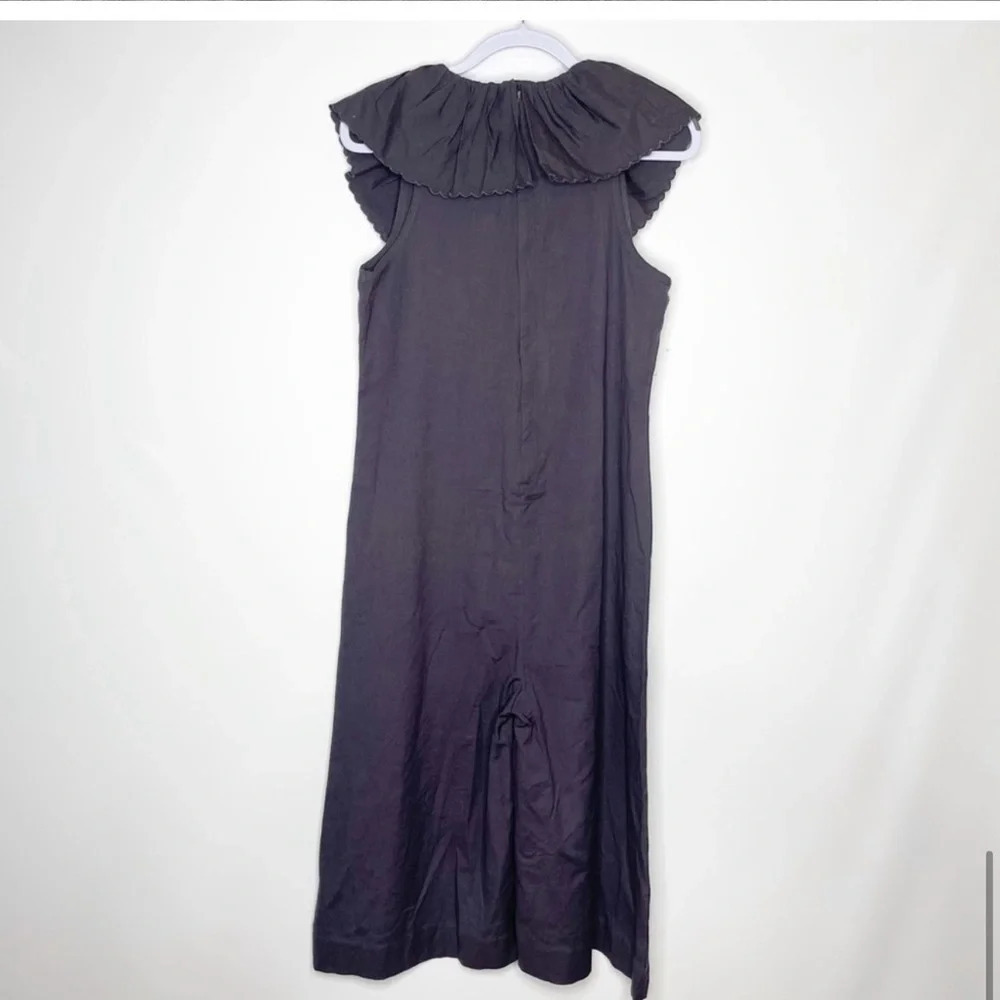 Anthropologie Maria Stanley CascadaRuffled Neckline Cropped Jumpsuit Size … - Picture 3 of 6